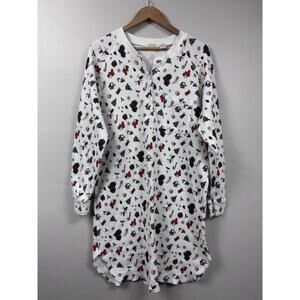 Dillard's Waffle Knit Thermal Christmas Nightgown 1x long sleeve cozy Holiday